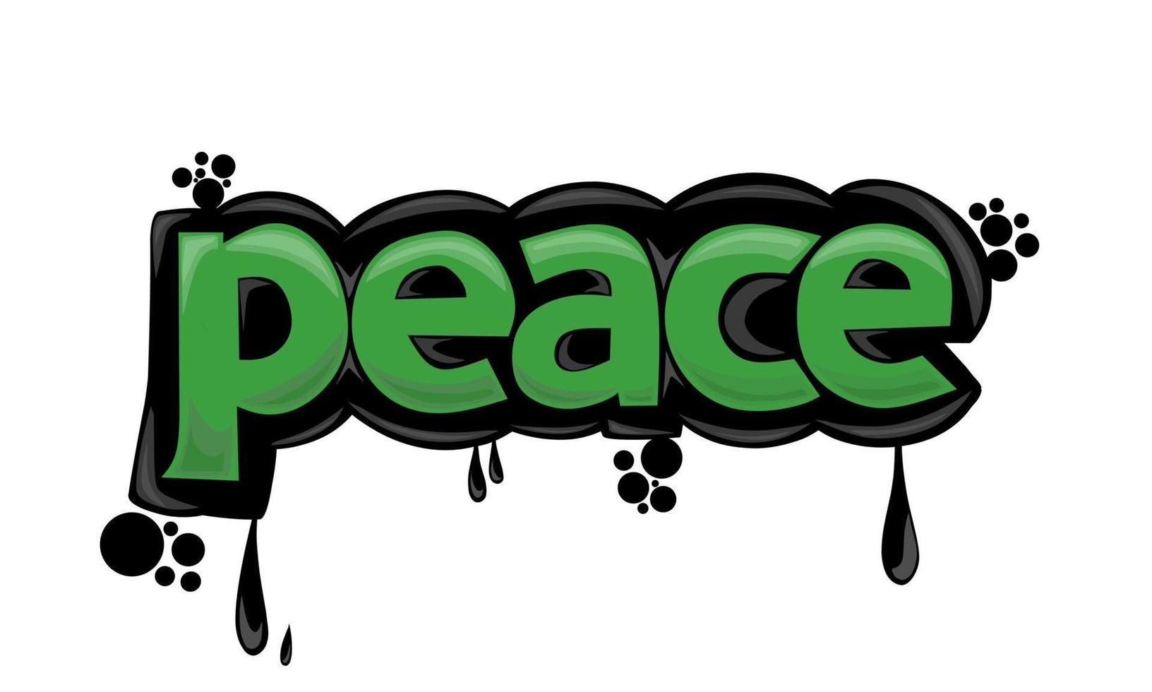 colorful PEACE writing graffiti design vector