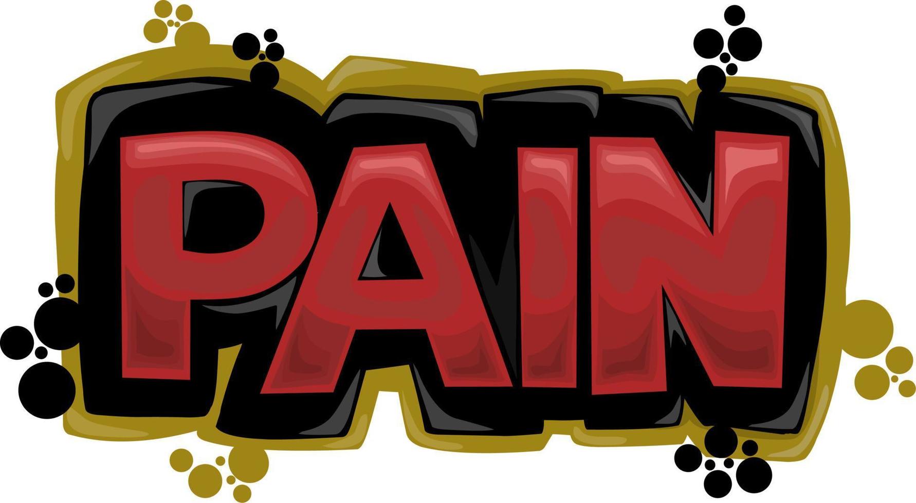 PAIN writing graffiti design on white background vector