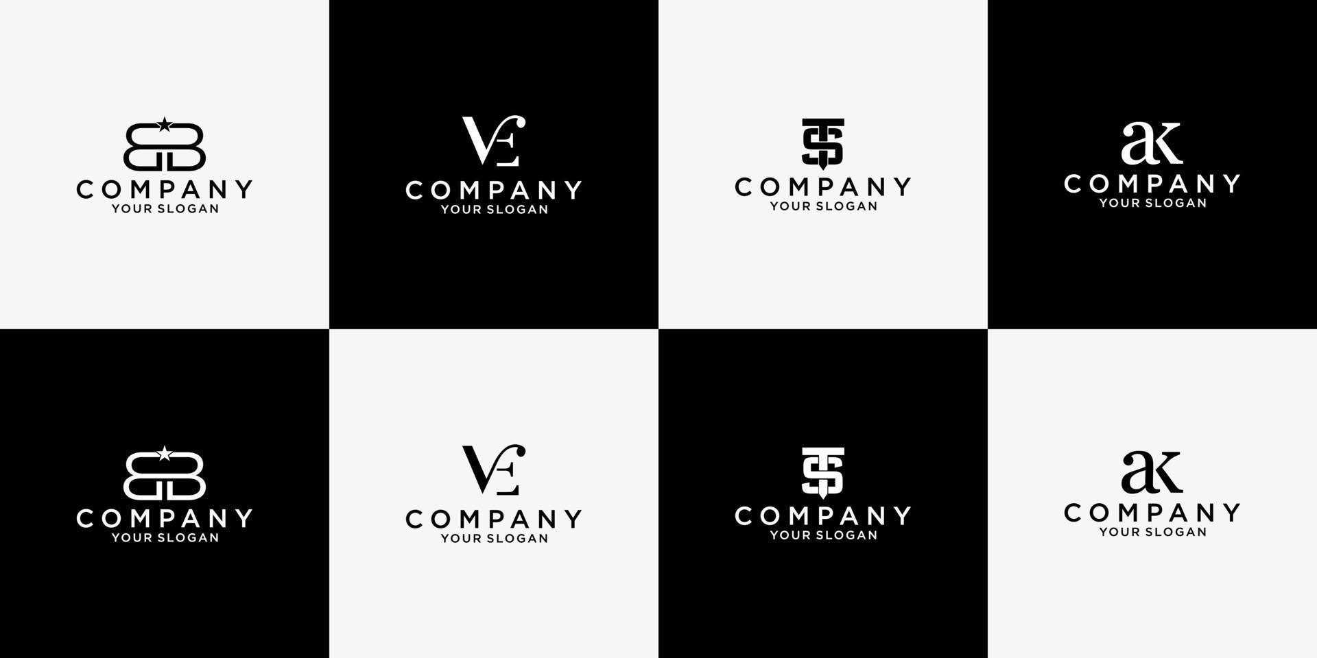Logo bundle initial letter abstract vector