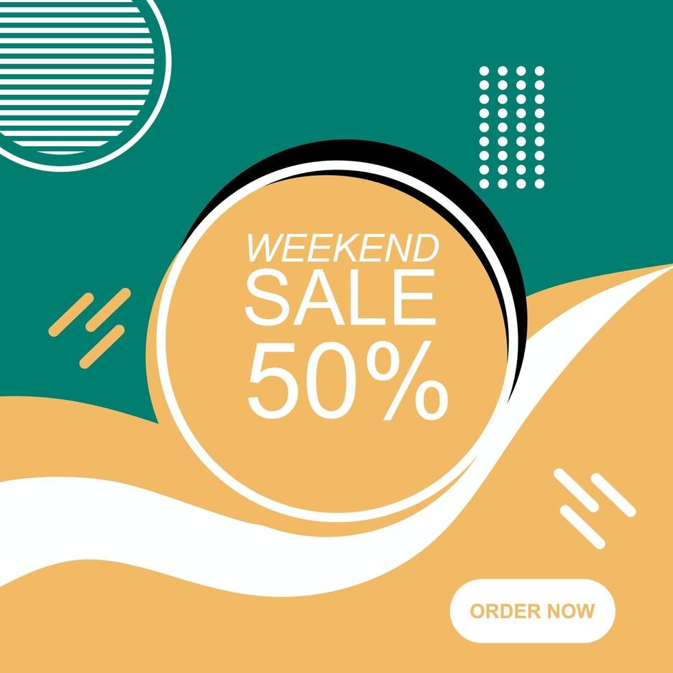 Weekend sale banner social media post vector