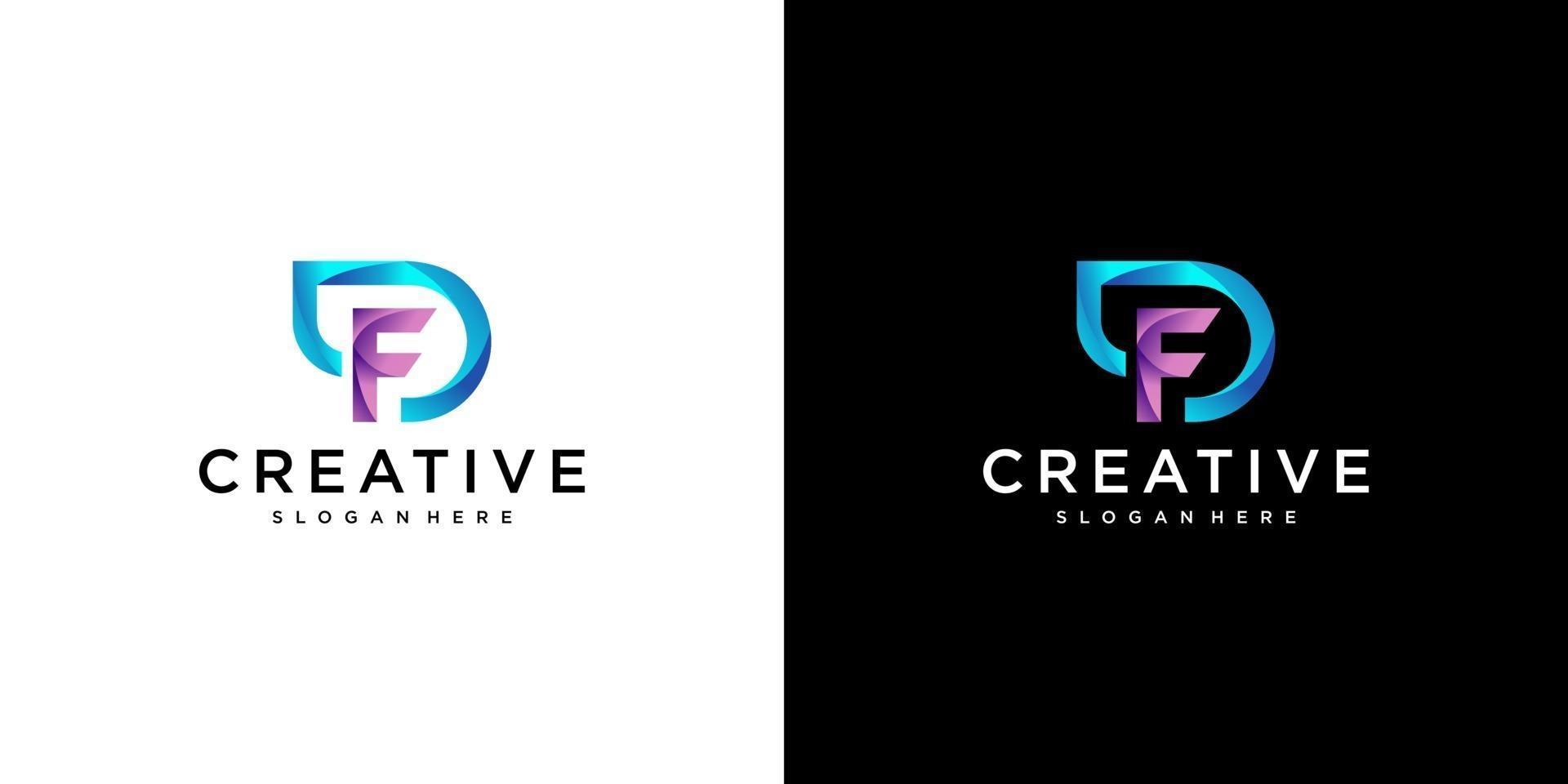 diseño de logotipo df vector