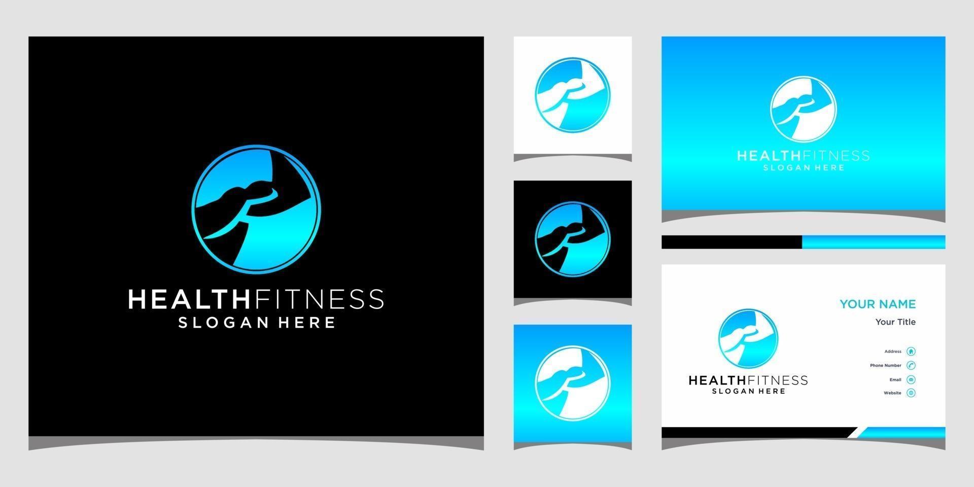 Health fitness logo design vector