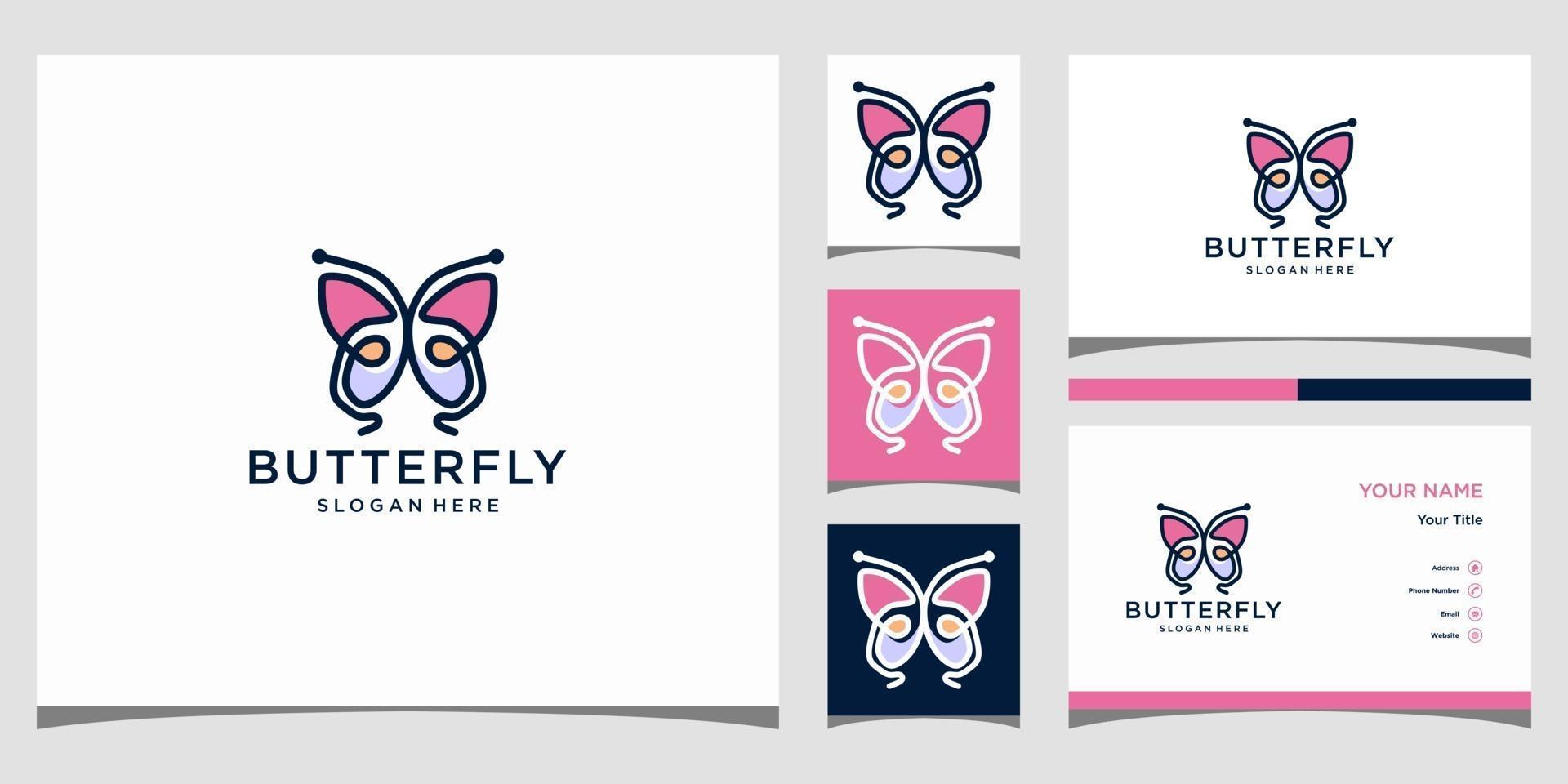 diseño de logotipo de mariposa vector