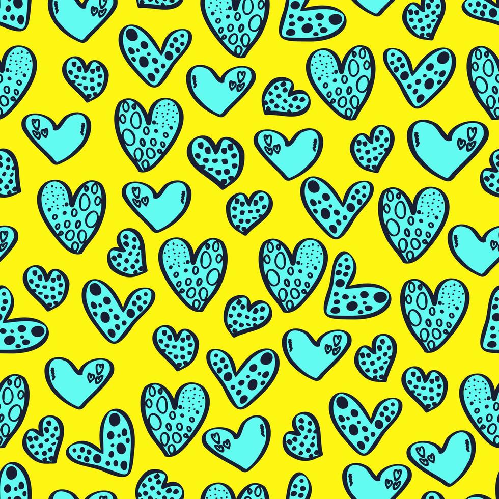 vector seamless pattern of hearts with Valentine's Day 14 February. Background for invitations, wallpaper, wrapping paper and scrapbooking