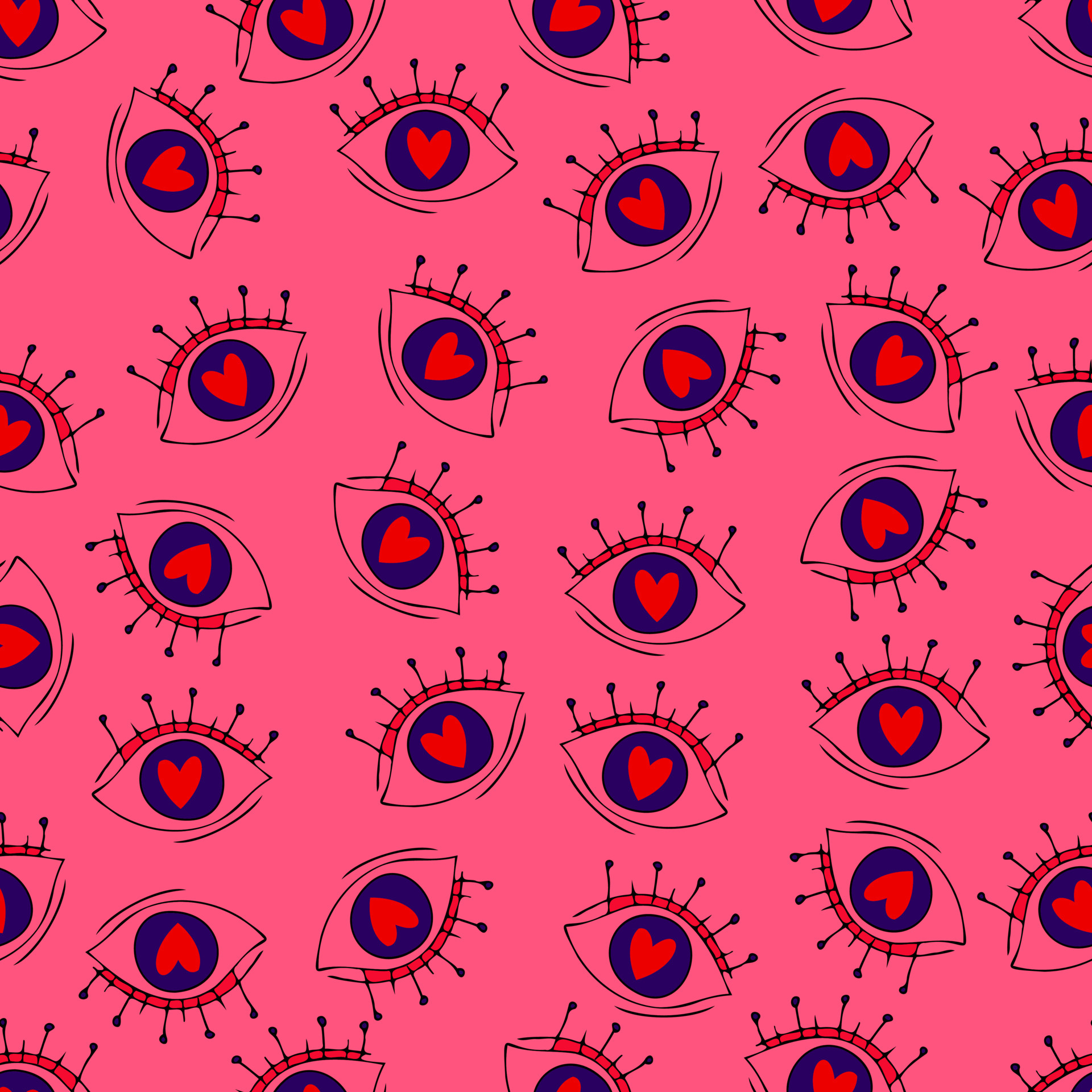 Heart With Eyes Fabric Wallpaper and Home Decor  Spoonflower