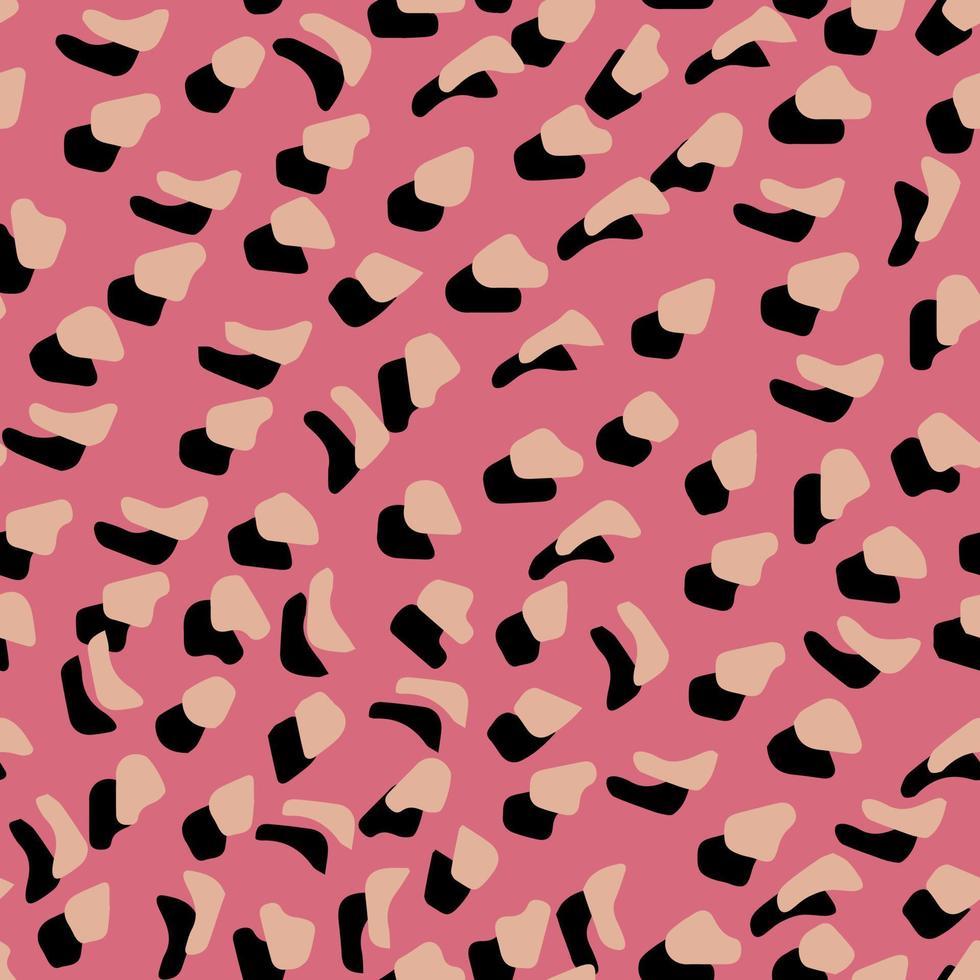 patrón de seamles de vector de piel de leopardo abstracto. manchas y fondos irregulares del pincel. impresión abstracta de piel de animal salvaje. diseño geométrico irregular simple.