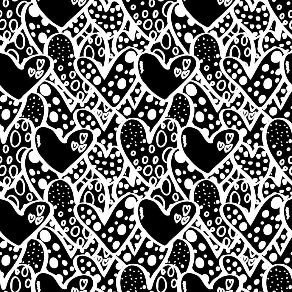 vector seamless pattern of hearts with Valentine's Day 14 February. Background for invitations, wallpaper, wrapping paper and scrapbooking