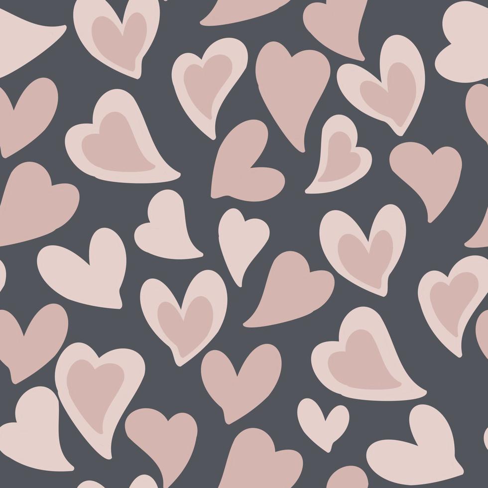 Vector de patrones sin fisuras de corazones con el día de San Valentín el 14 de febrero. Fondo para invitaciones, papel tapiz, papel de regalo y álbumes de recortes.