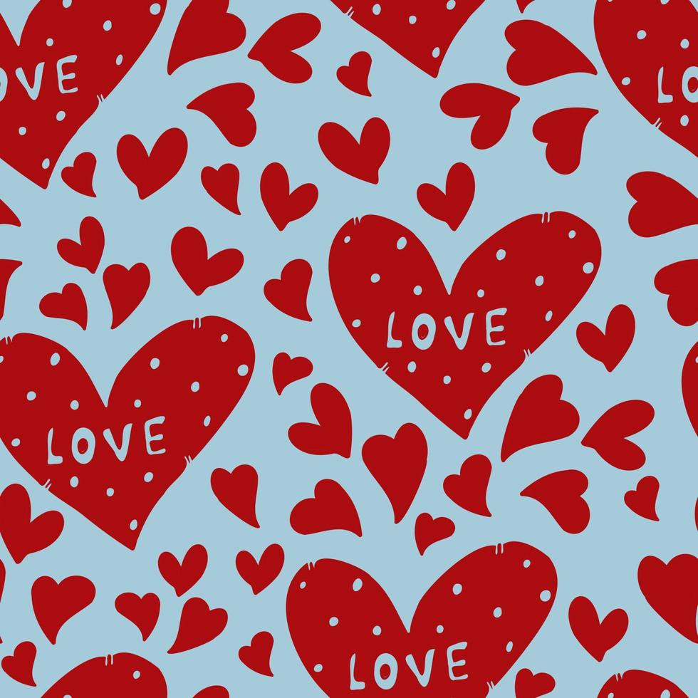 Vector de patrones sin fisuras de corazones con el día de San Valentín