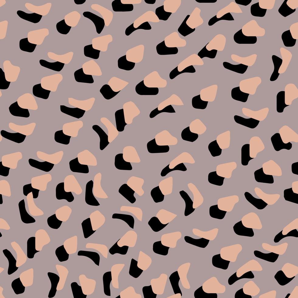 patrón de seamles de vector de piel de leopardo abstracto. manchas y fondos irregulares del pincel. impresión abstracta de piel de animal salvaje. diseño geométrico irregular simple.