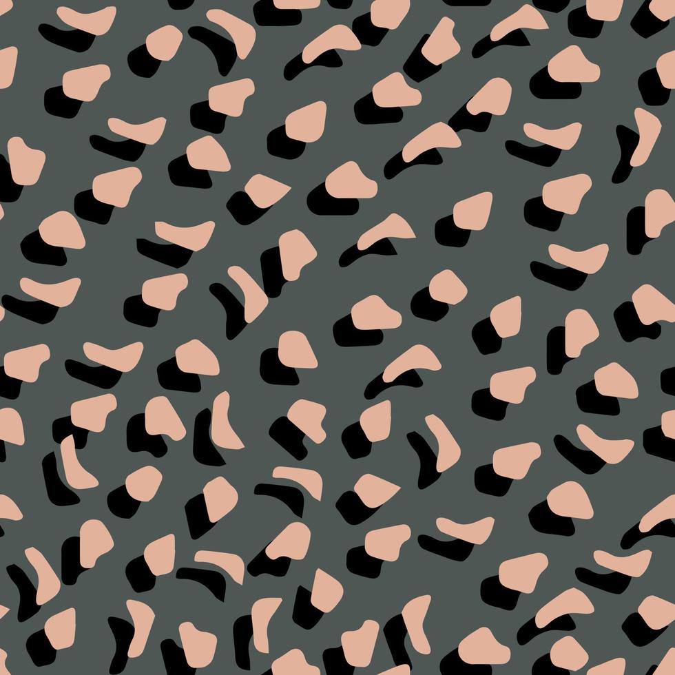 Abstract leopard skin vector seamles pattern.  irregular brush spots and  backgrounds. Abstract wild animal skin print. Simple irregular geometric design.