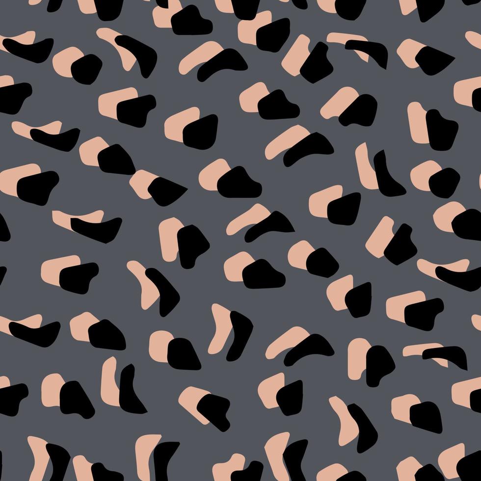 Abstract leopard skin vector seamles pattern.  irregular brush spots and  backgrounds. Abstract wild animal skin print. Simple irregular geometric design.