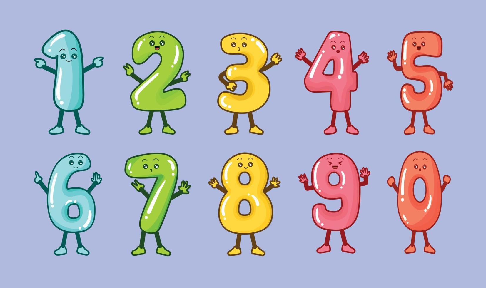 set of number vector ilustration