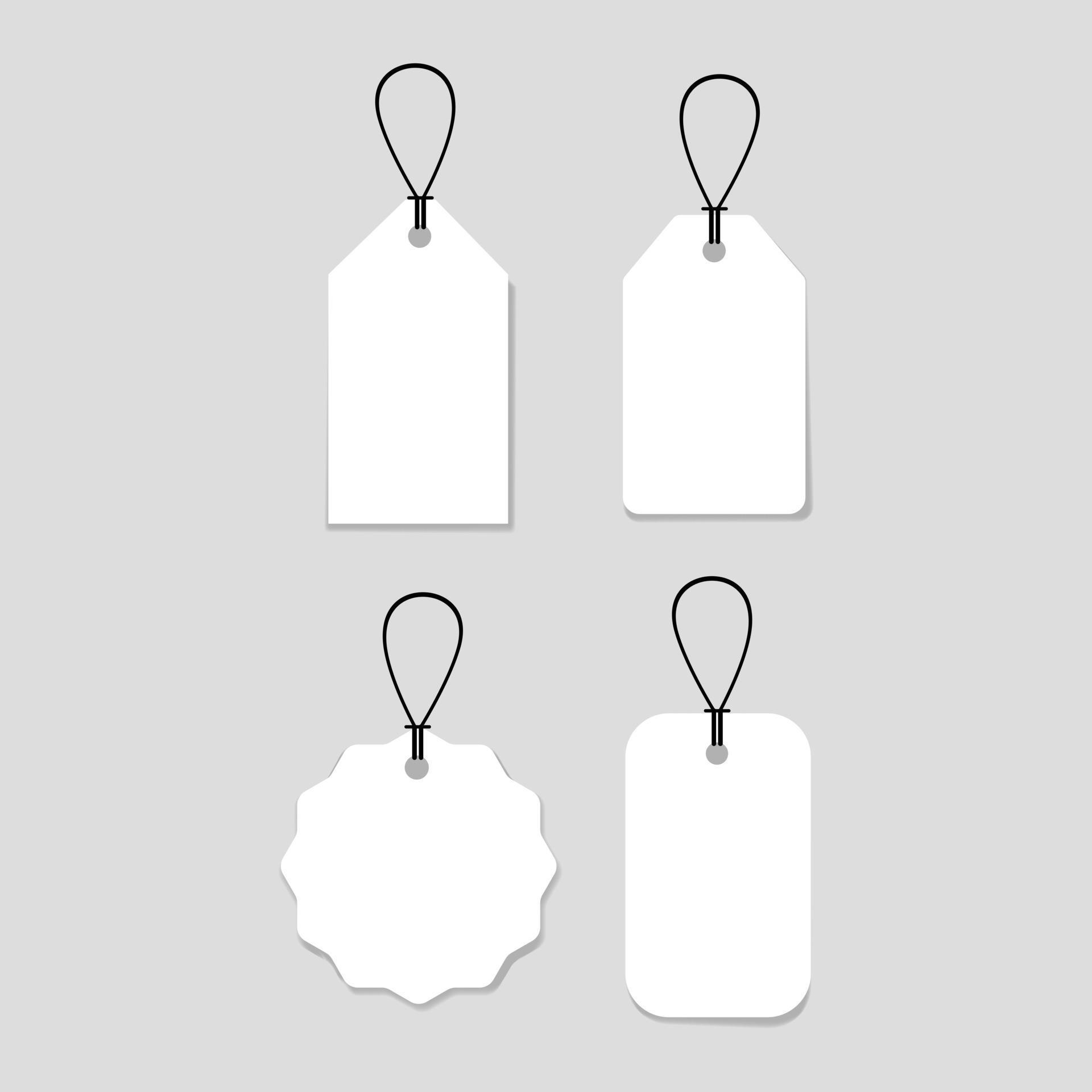 Set of white price tag labels illustration on isolated background