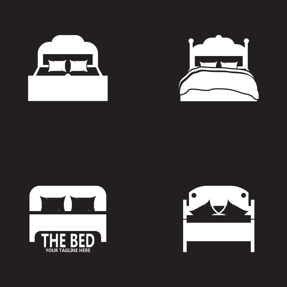 Bed icon and symbol vector template illustration