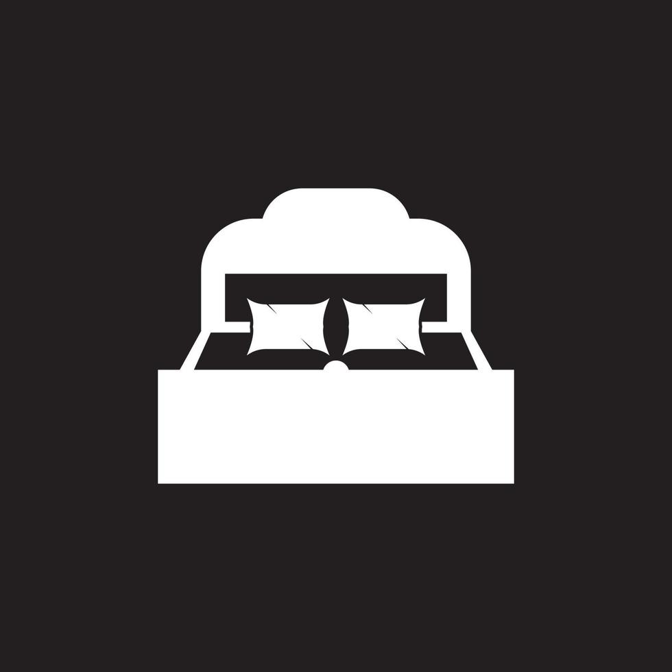 Ilustración de plantilla de vector de icono y símbolo de cama