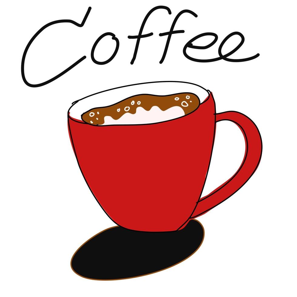 vector de dibujos animados de taza de café a mano alzada 4266601 Vector en  Vecteezy