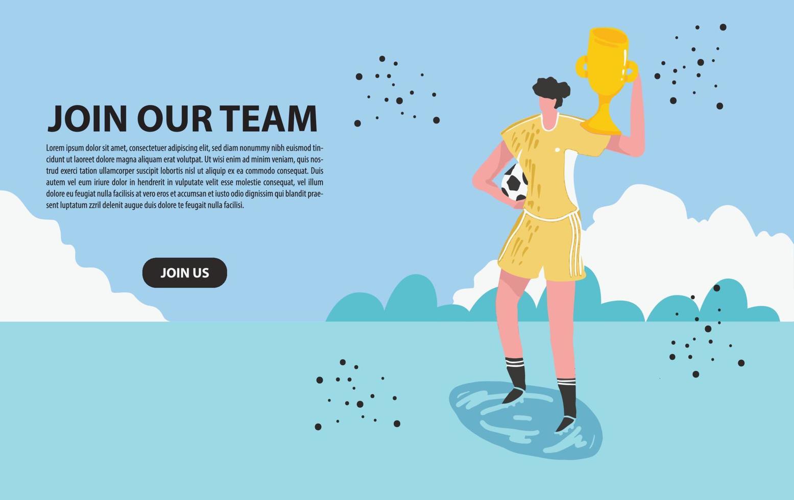 Female Soccer ball landing page background - vector