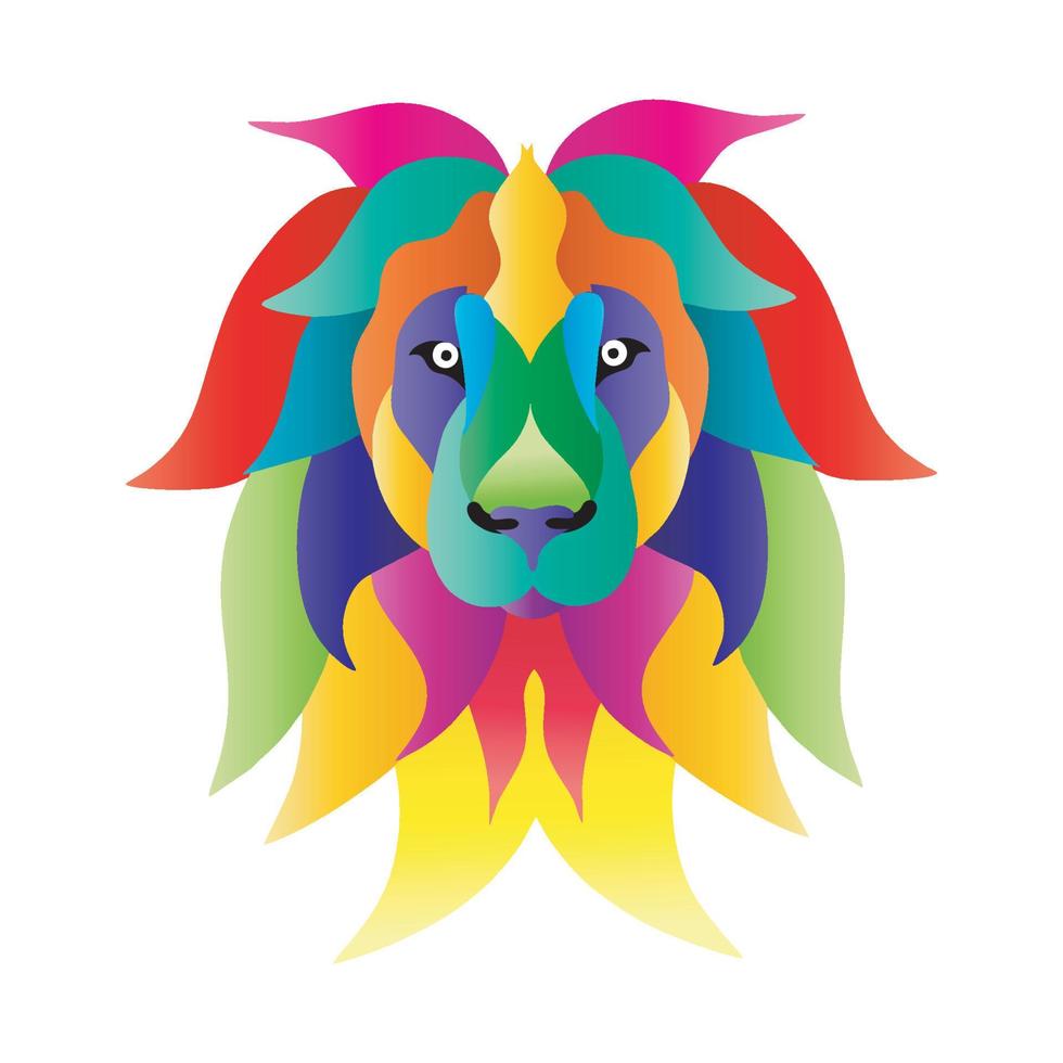 colorful vector lion. Abstract design. Vector illustration.