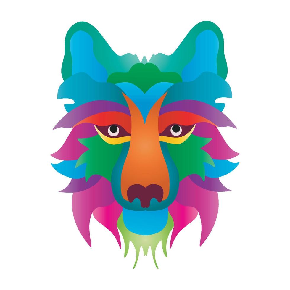 colorful vector lion. Abstract design. Vector illustration.