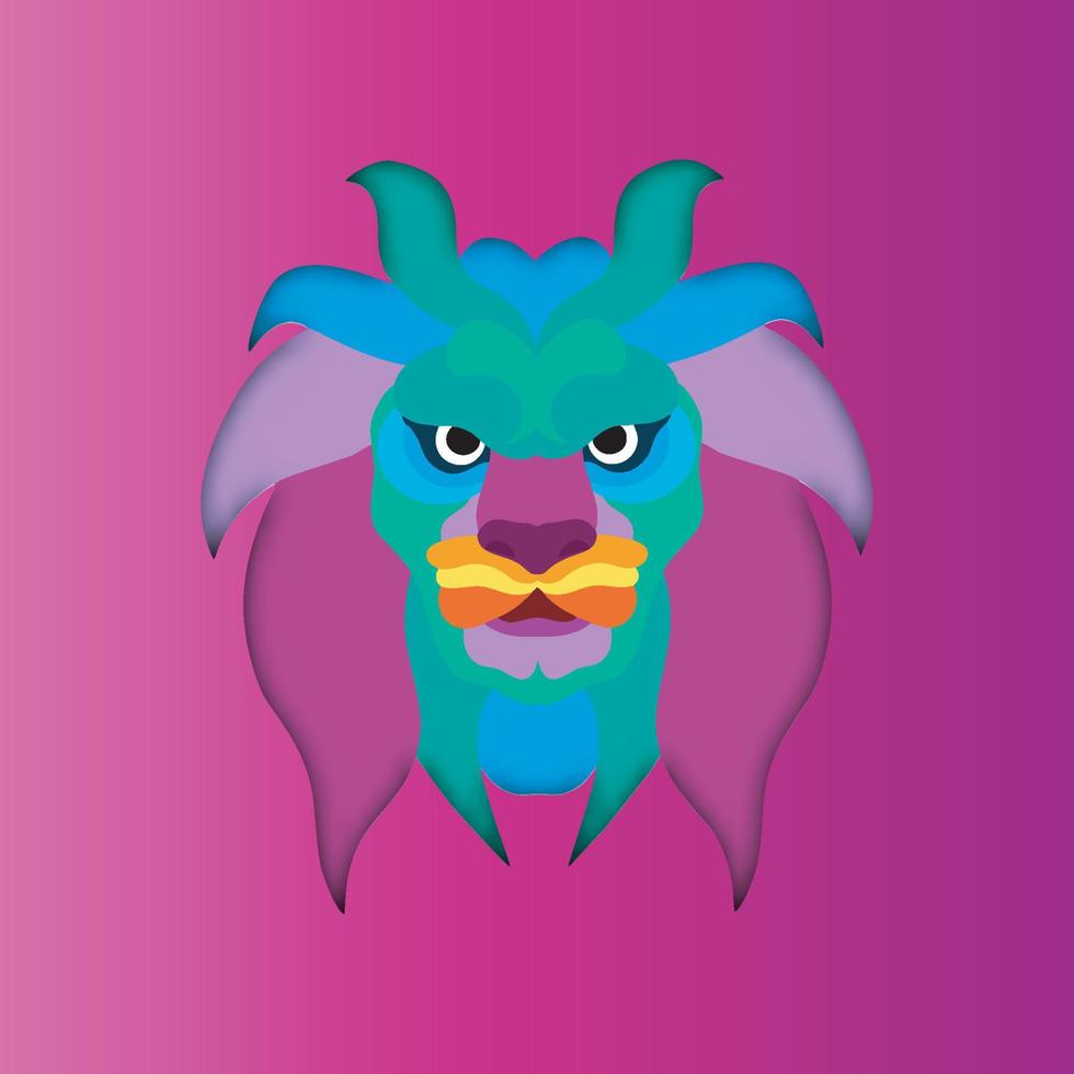 colorful vector lion. Abstract design. Vector illustration.