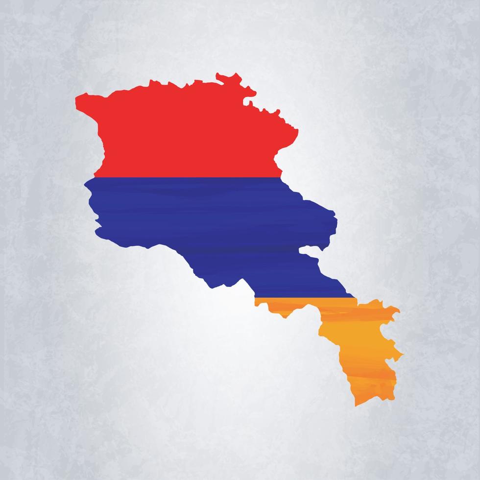 mapa de armenia con bandera vector