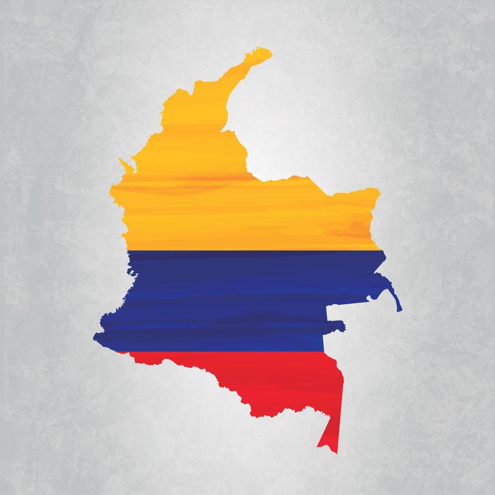 Colombia map with flag vector