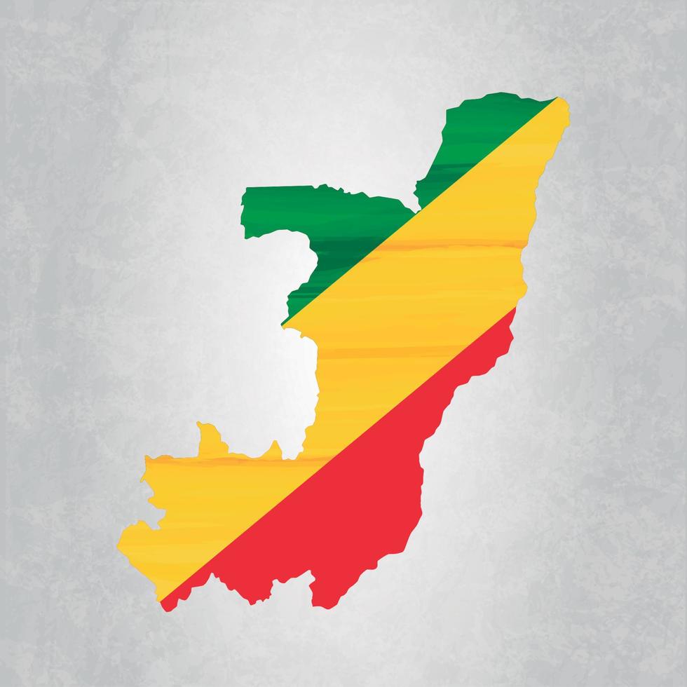 Congo map with flag vector