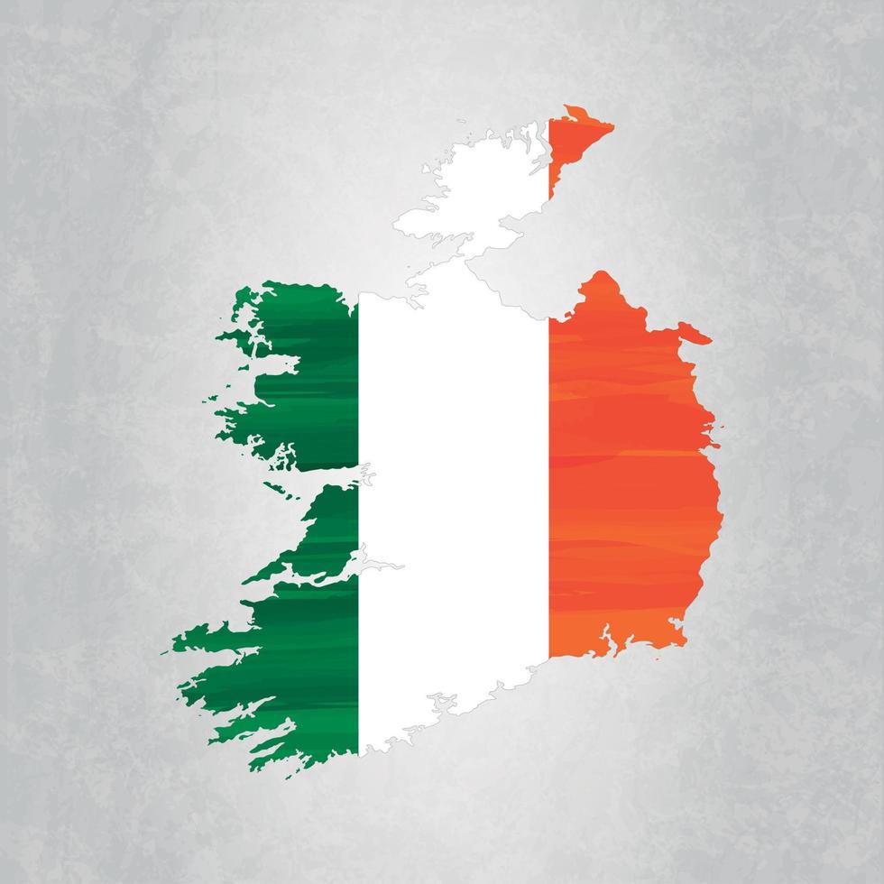 mapa de irlanda con bandera vector