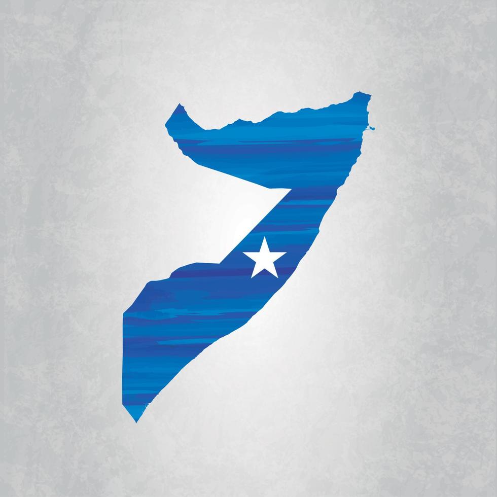 mapa de somalia con bandera vector