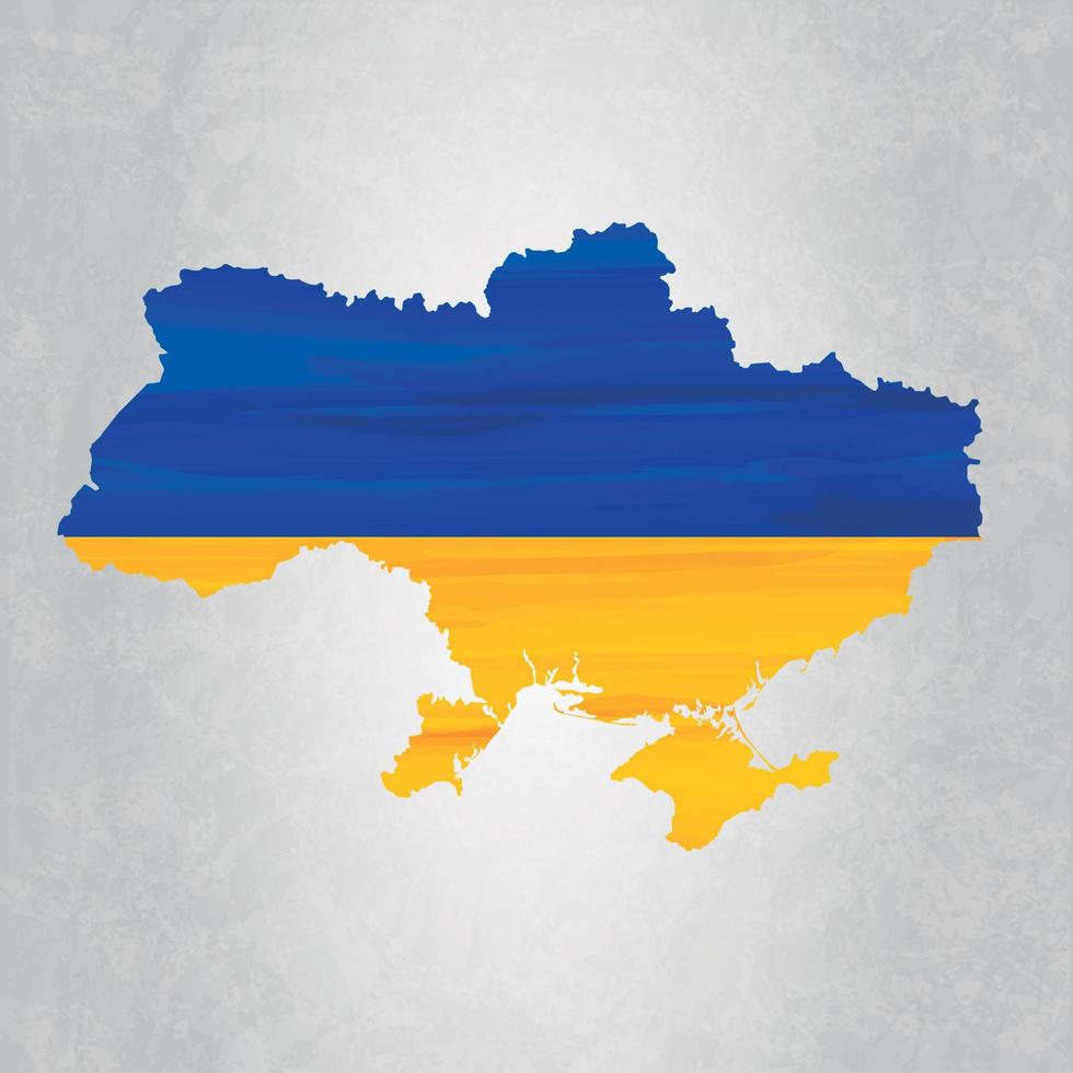 Ukraine map with flag vector