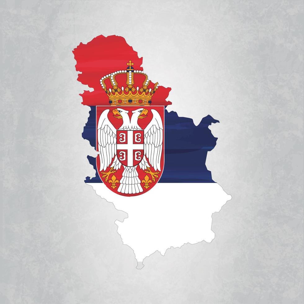 mapa de serbia con bandera vector