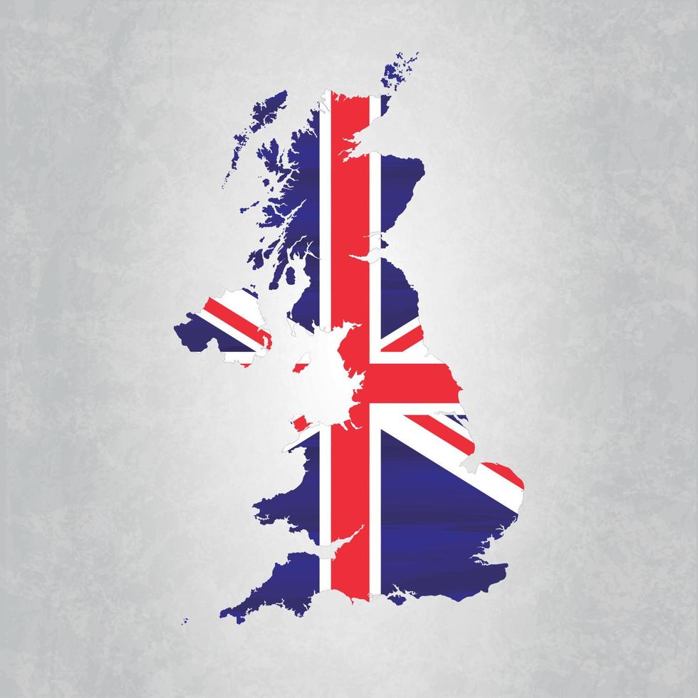 United Kingdom map with flag vector