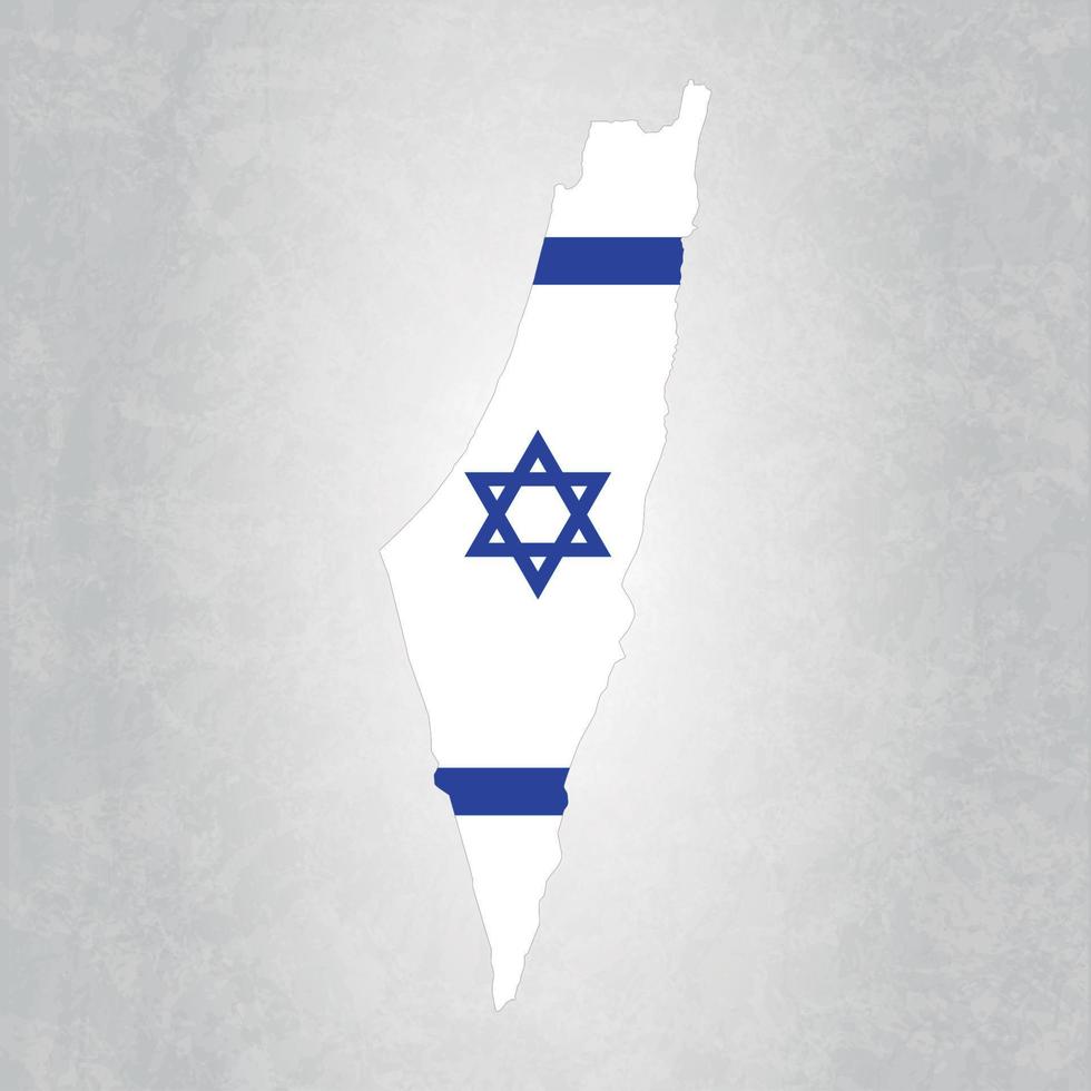 Israel map with flag vector