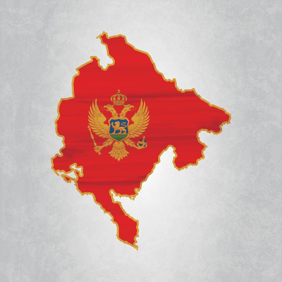 Montenegro map with flag vector