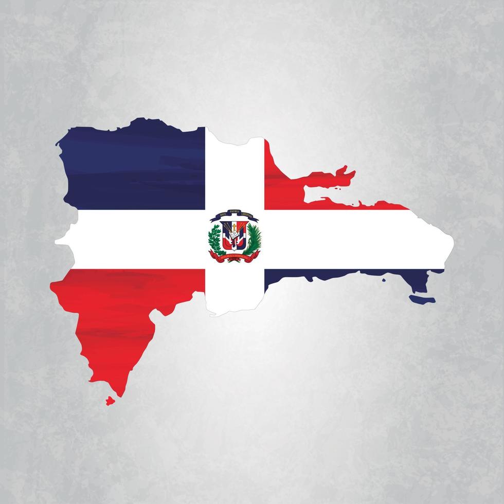 Republica Dominicana map with flag vector