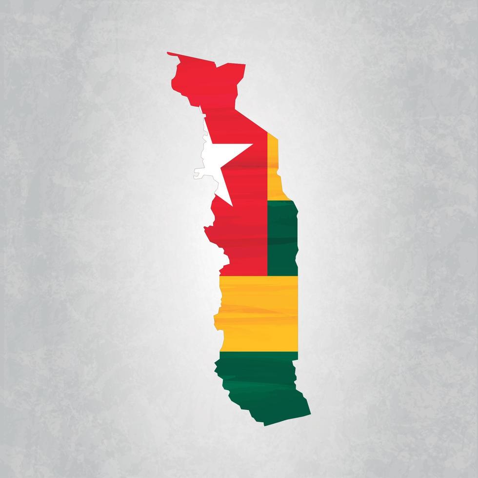 Togo map with flag vector