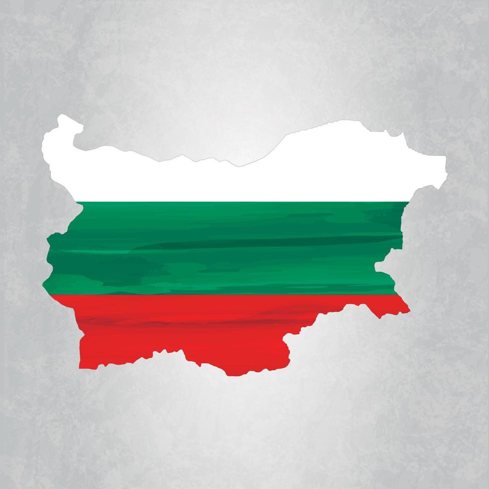 mapa de bulgaria con bandera vector