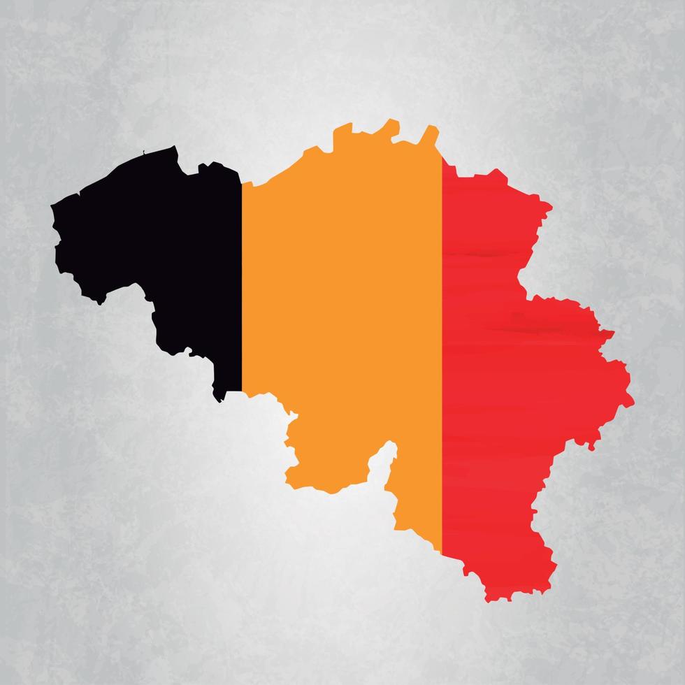 mapa de bélgica con bandera vector