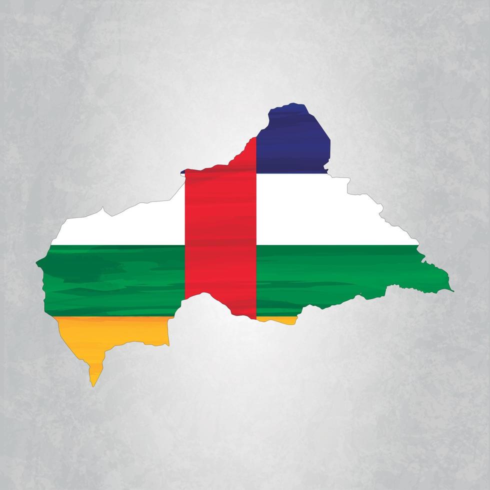 mapa de la república centroafricana con bandera vector
