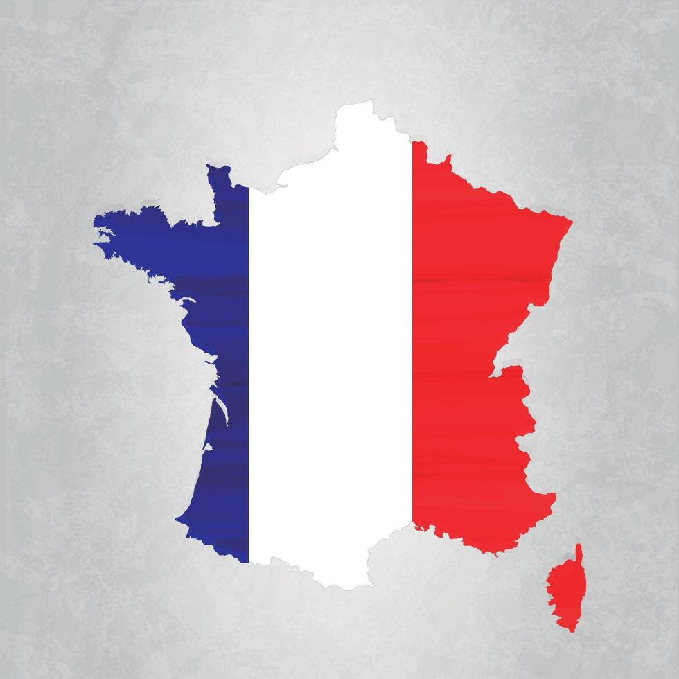 France map with flag vector