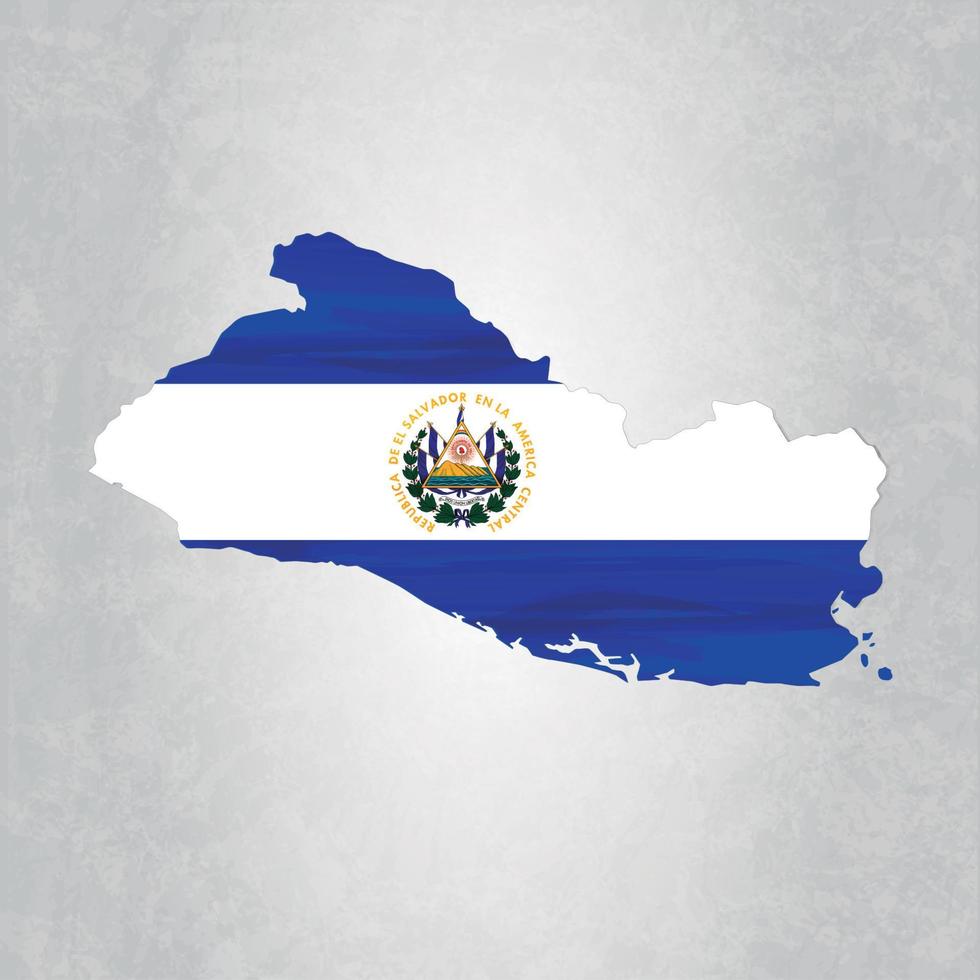 El Salvador map with flag vector