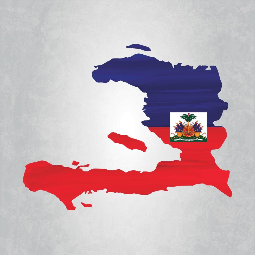 Haiti map with flag vector