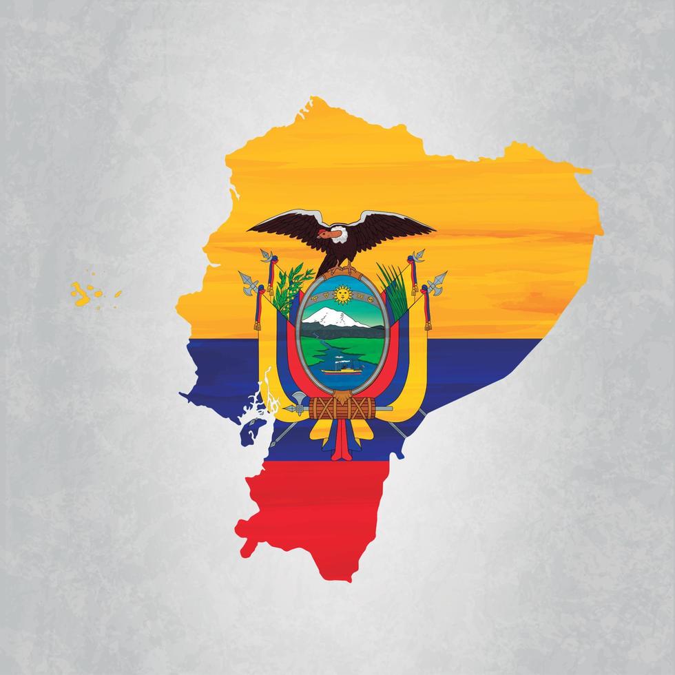 mapa de ecuador con bandera vector