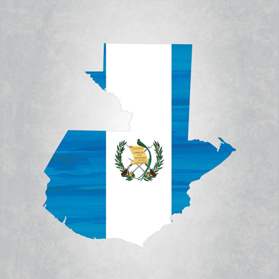 Guatemala map with flag vector