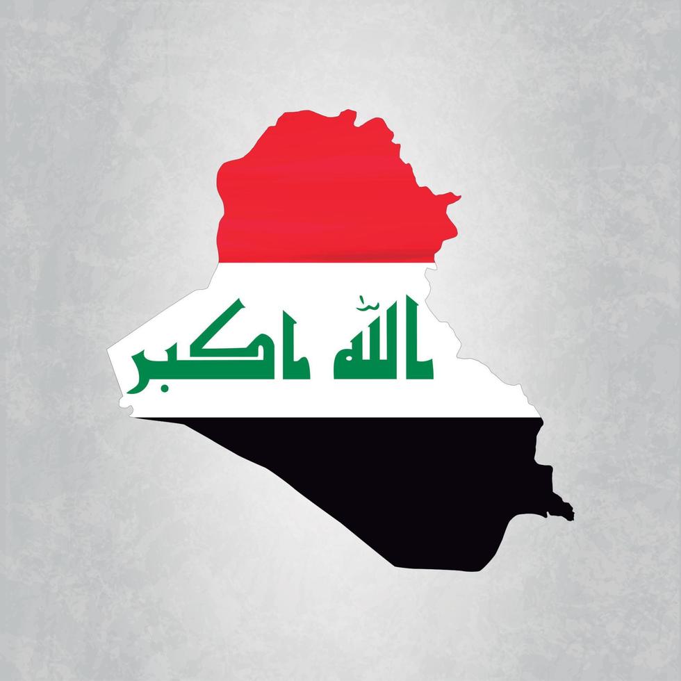 Iraq map with flag vector