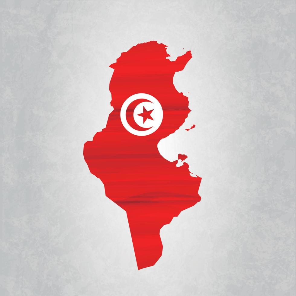 Tunisia map with flag vector