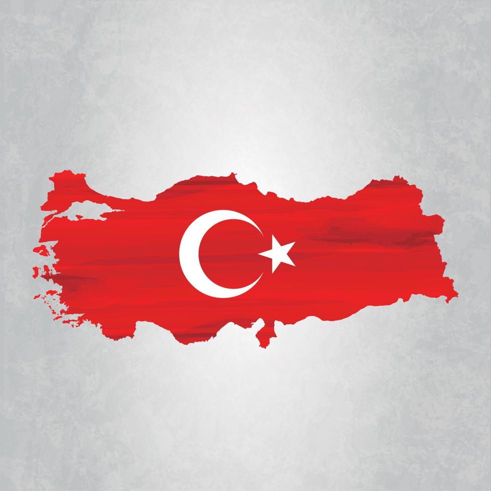 Turkey map with flag vector