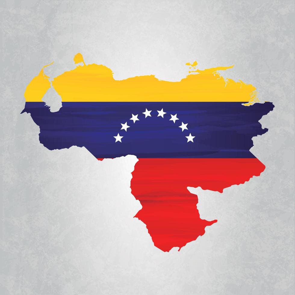 Venezuela Map With Flag 4266756 Vector Art At Vecteezy