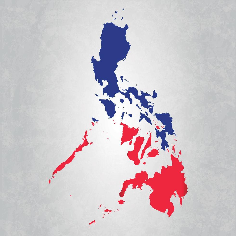 Philippines map with flag vector